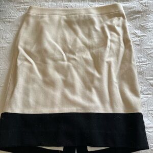 J. Crew Cream and Black Pencil Skirt Knee-Length Work